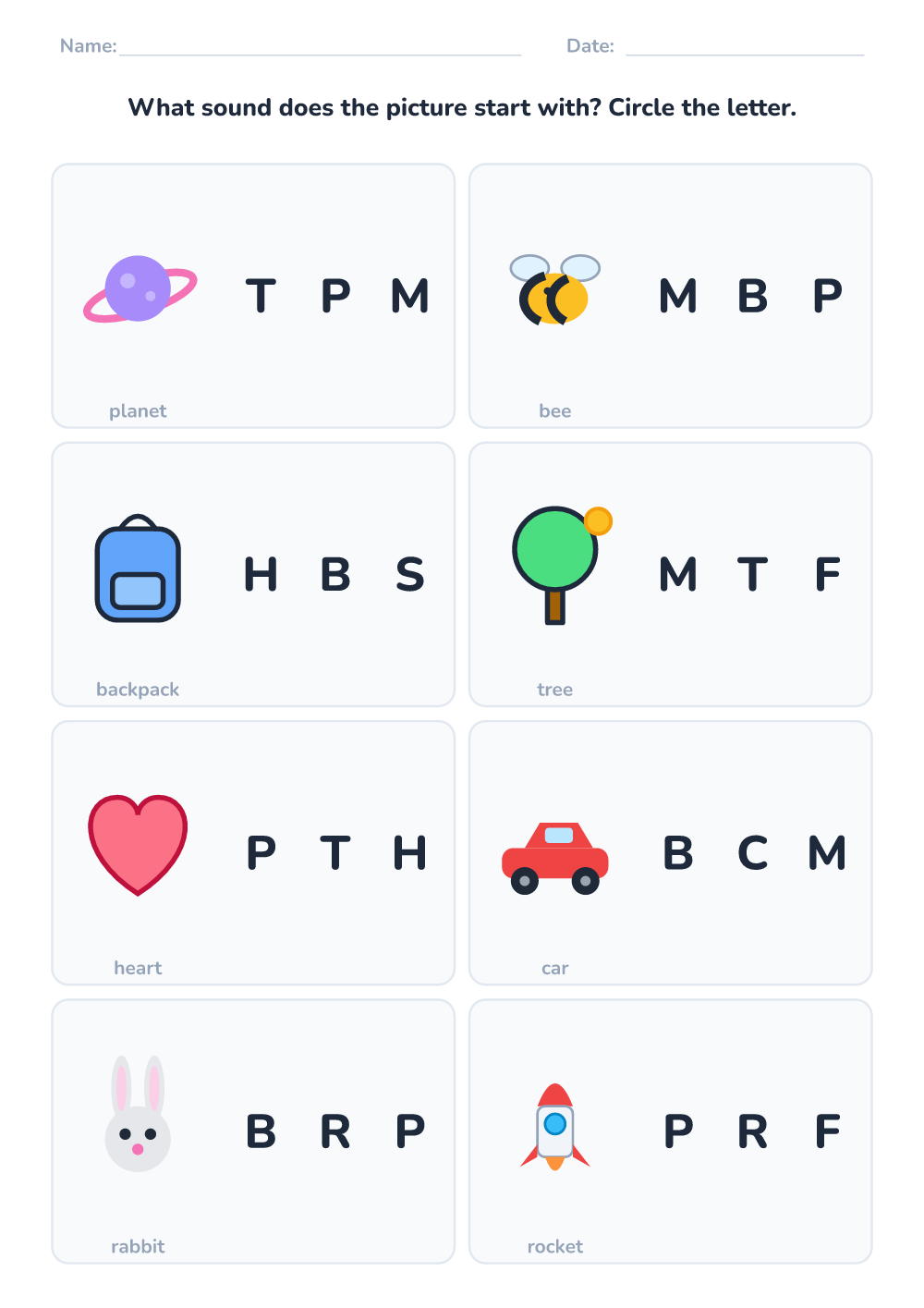 First sound (medium, printable)