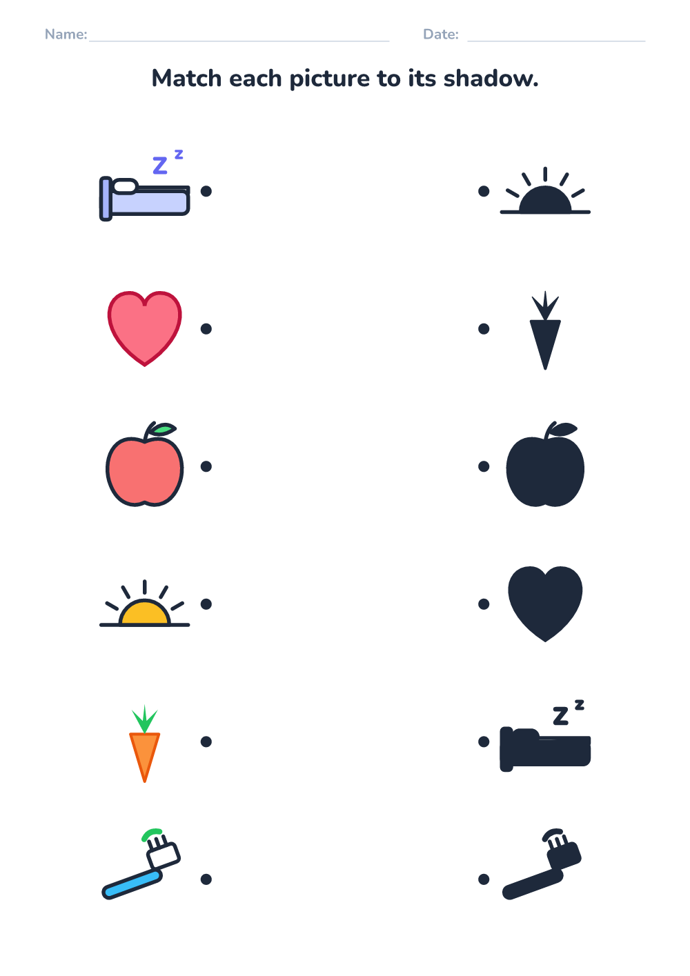 Match the shadow (medium, printable)