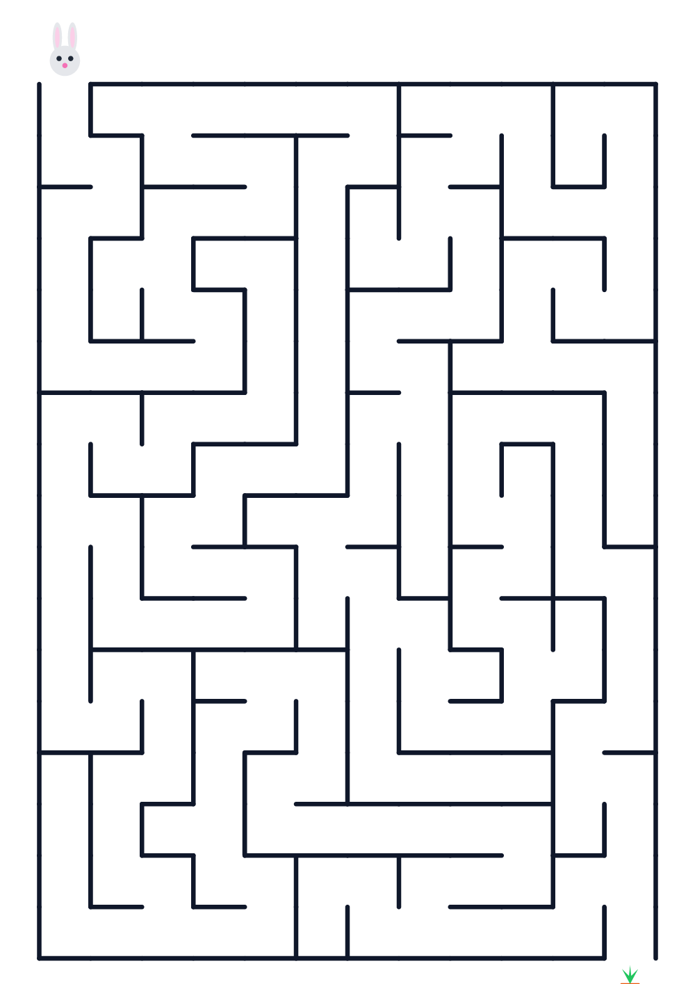 Maze for kids age 5-6 — rabbit and carrot (printable)