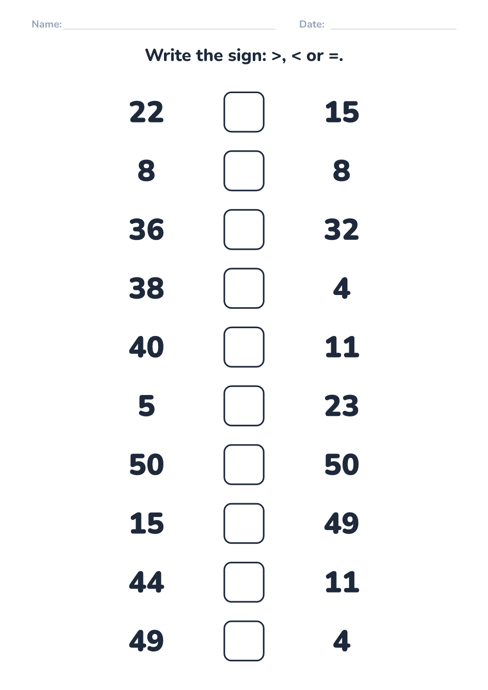 Which is more? (hard, printable)