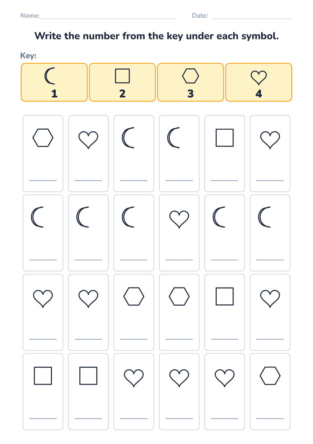 Symbol coding (easy, printable)