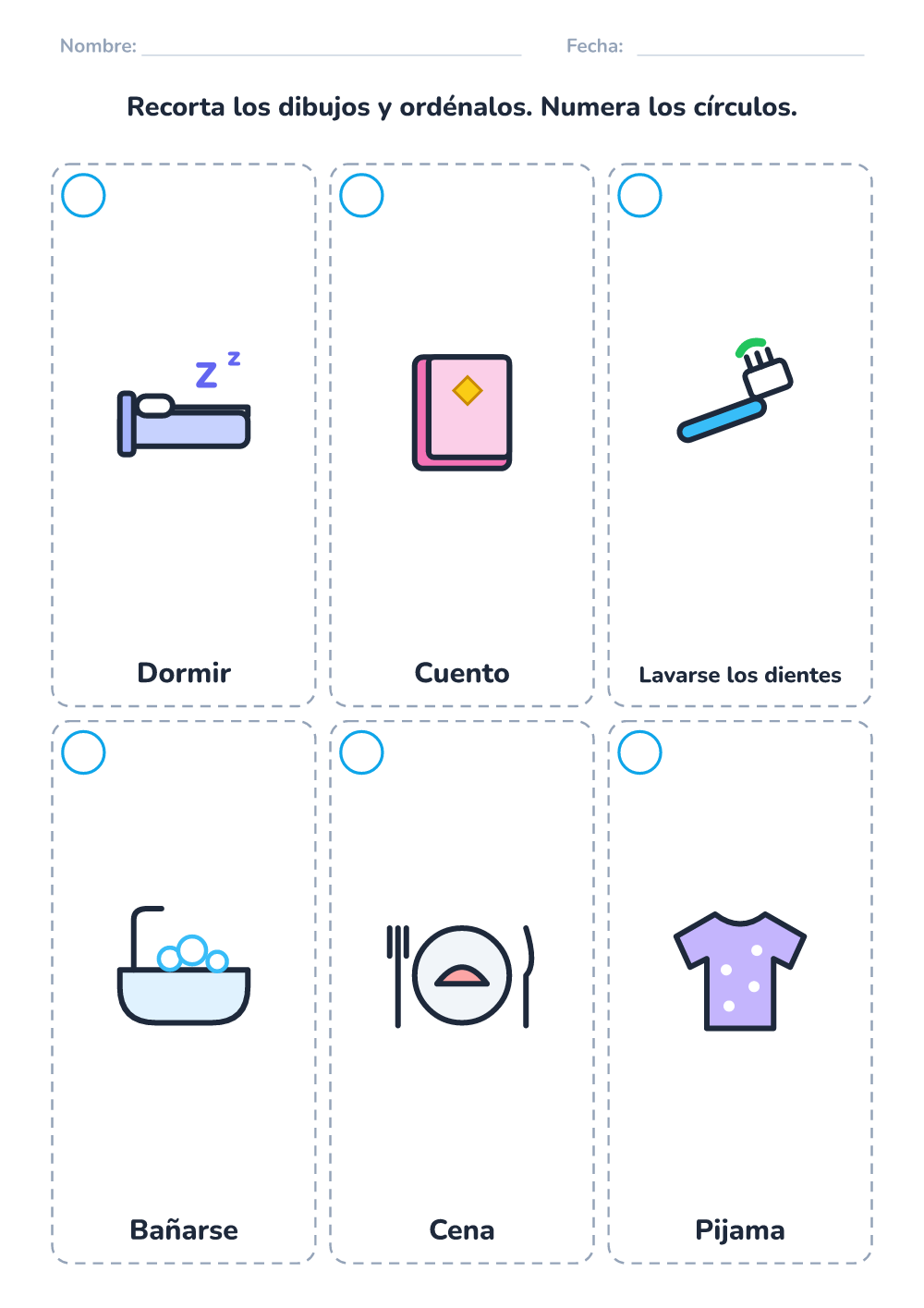 Secuencia de imágenes — noche (difícil, para imprimir)