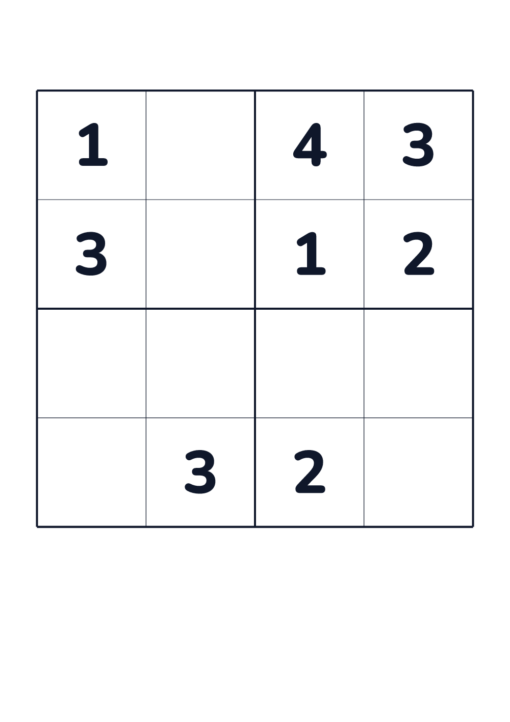 Sudoku dla dzieci — łatwy #188