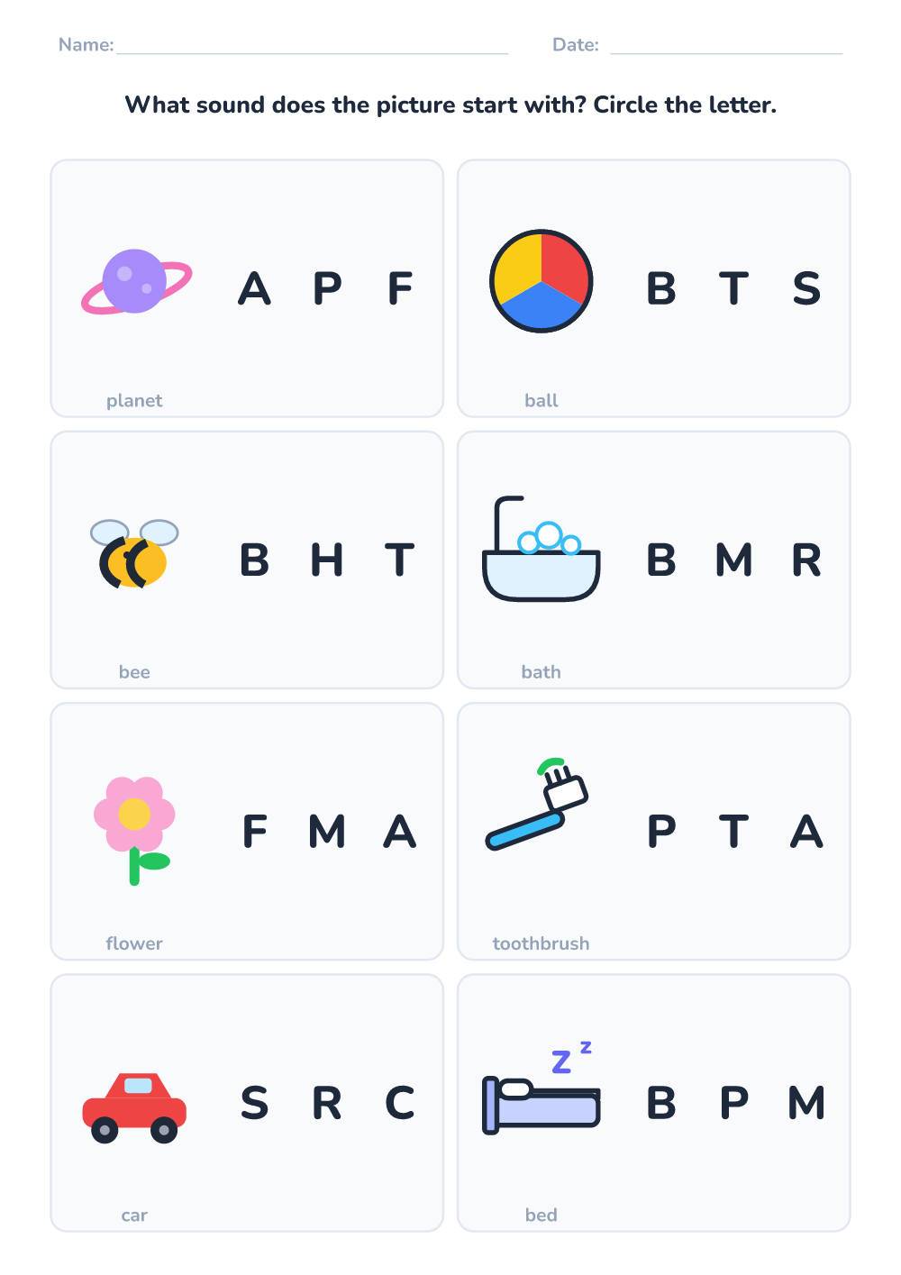 First sound (medium, printable)