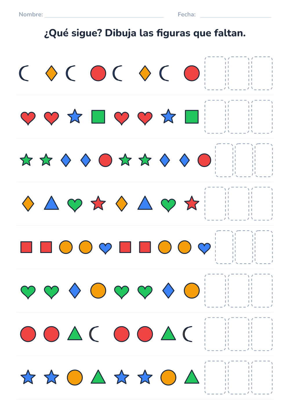 Completa la serie (difícil, para imprimir)