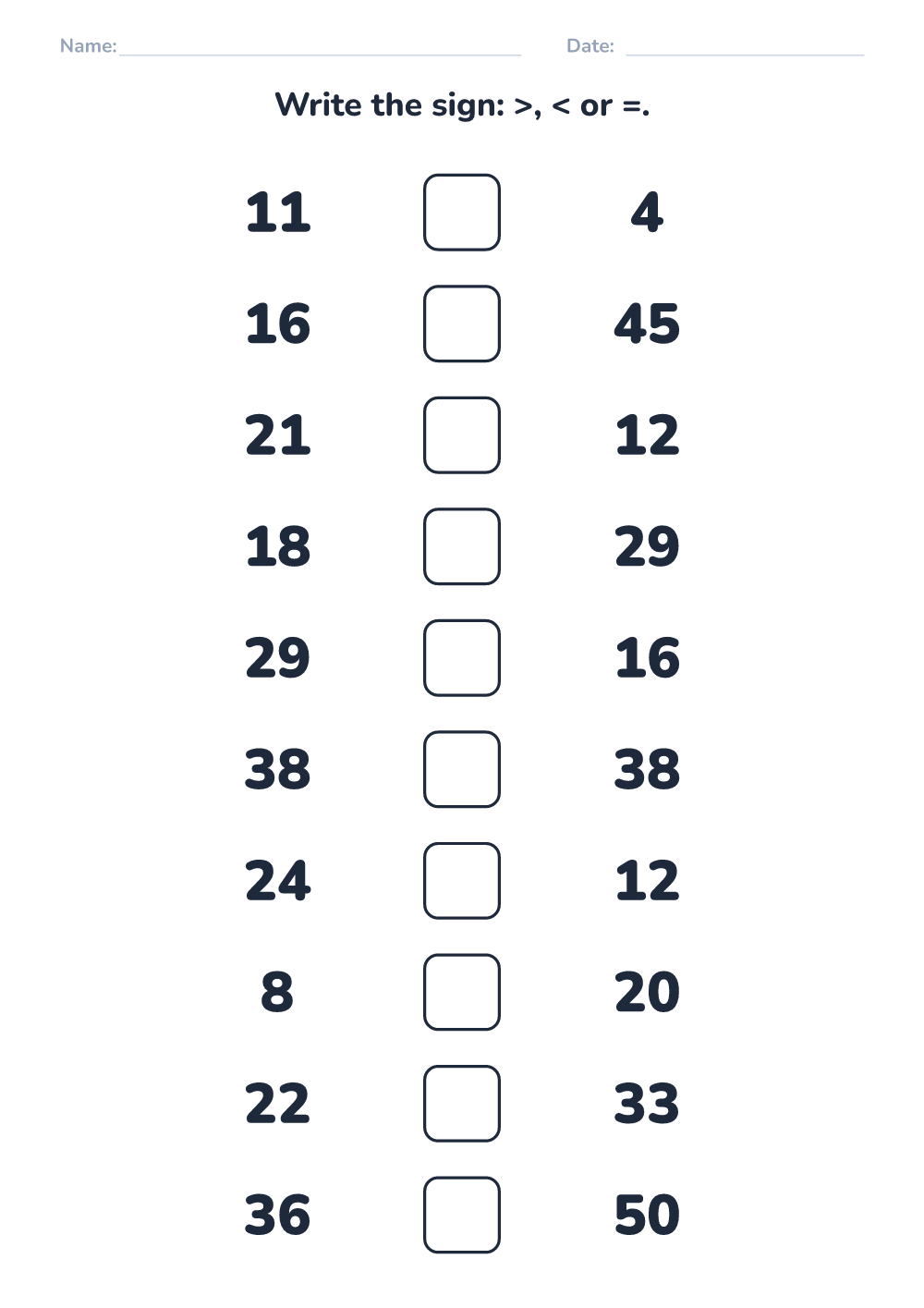 Which is more? (hard, printable)