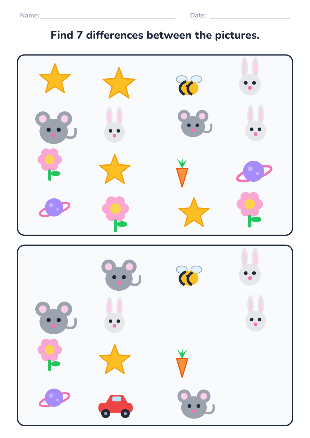 Spot the difference (hard, printable)