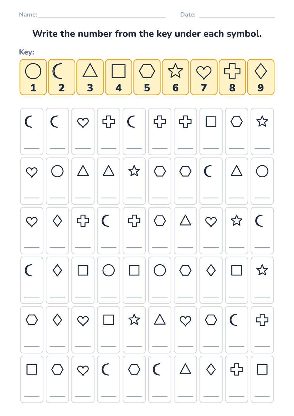 Symbol coding (hard, printable)
