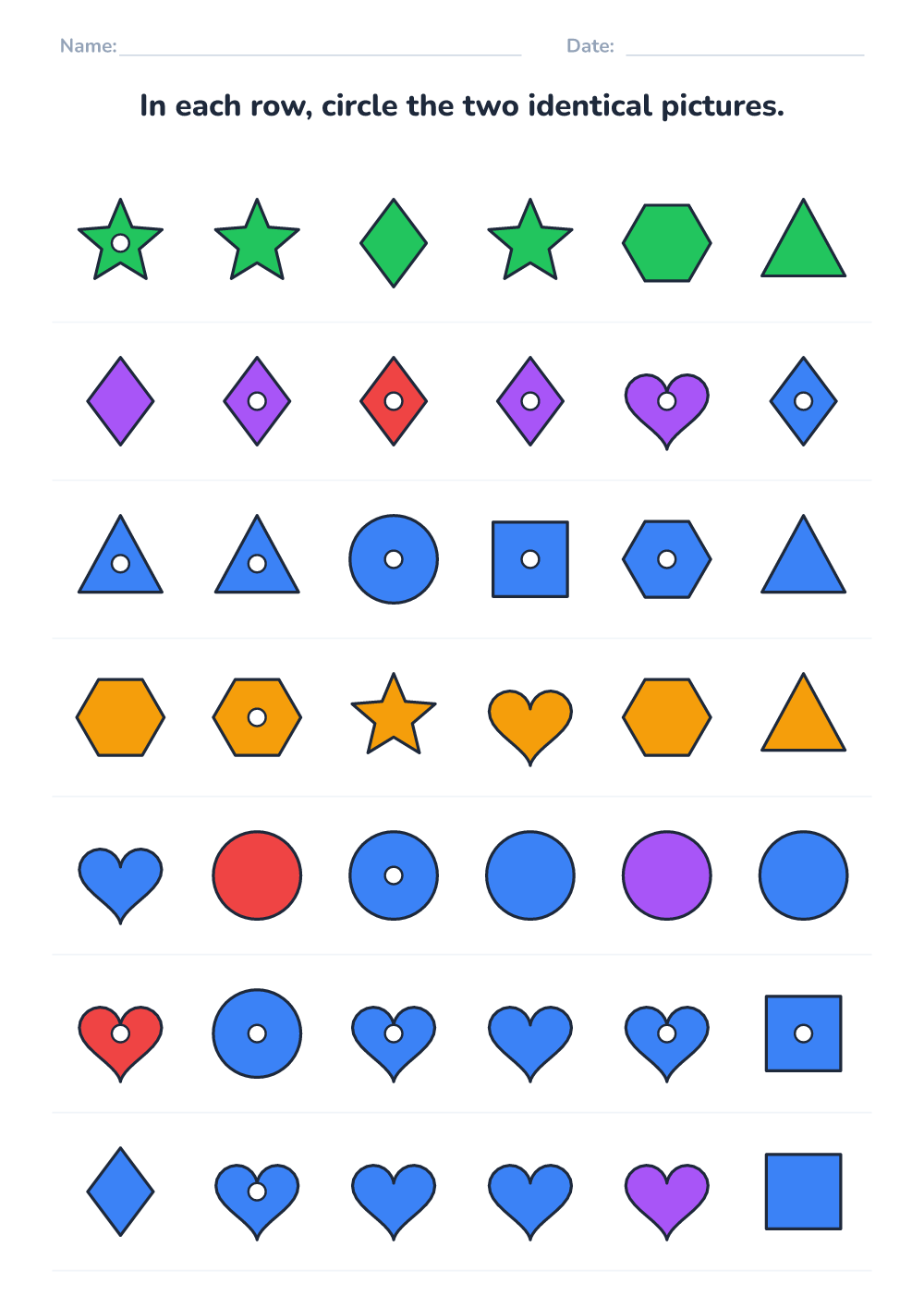Find the matching pair (hard, printable)