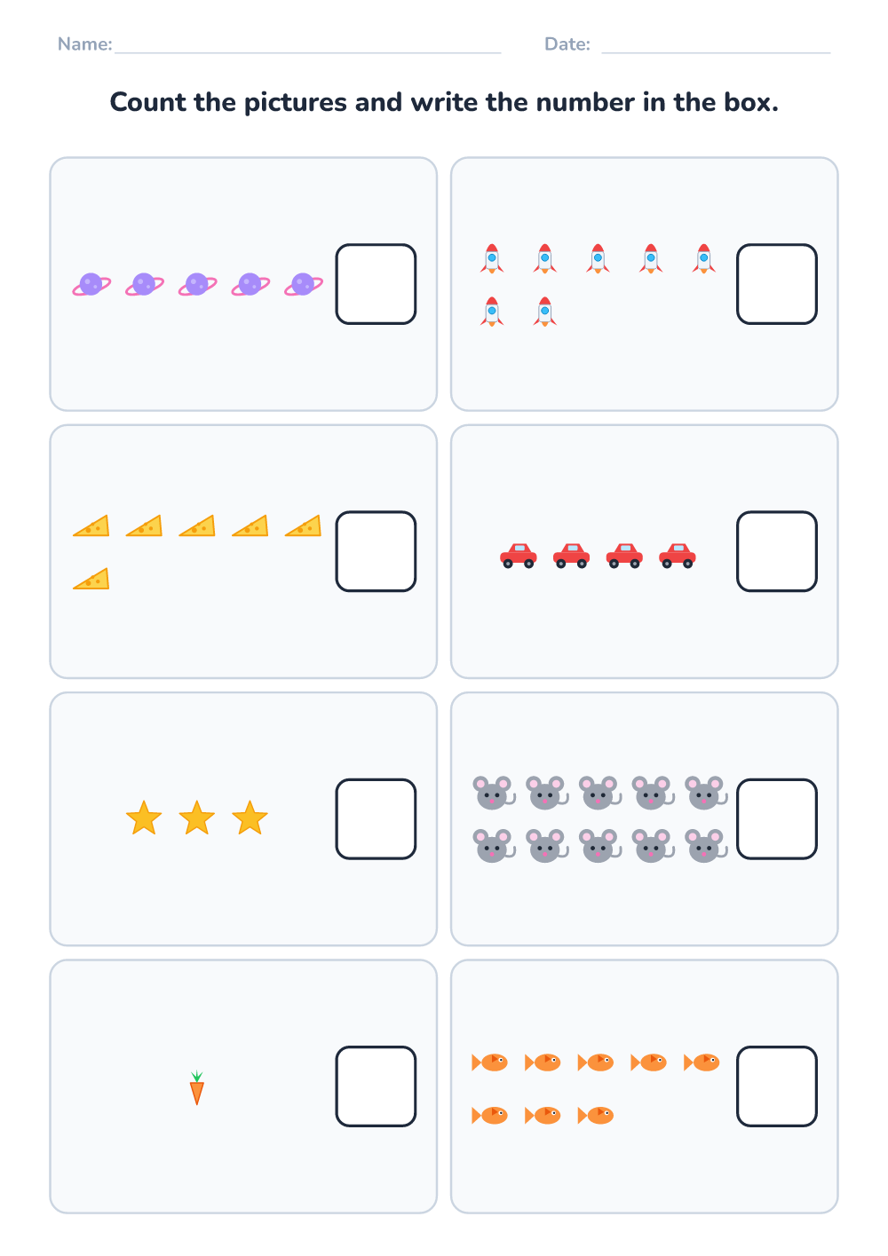 Count and write (medium, printable)