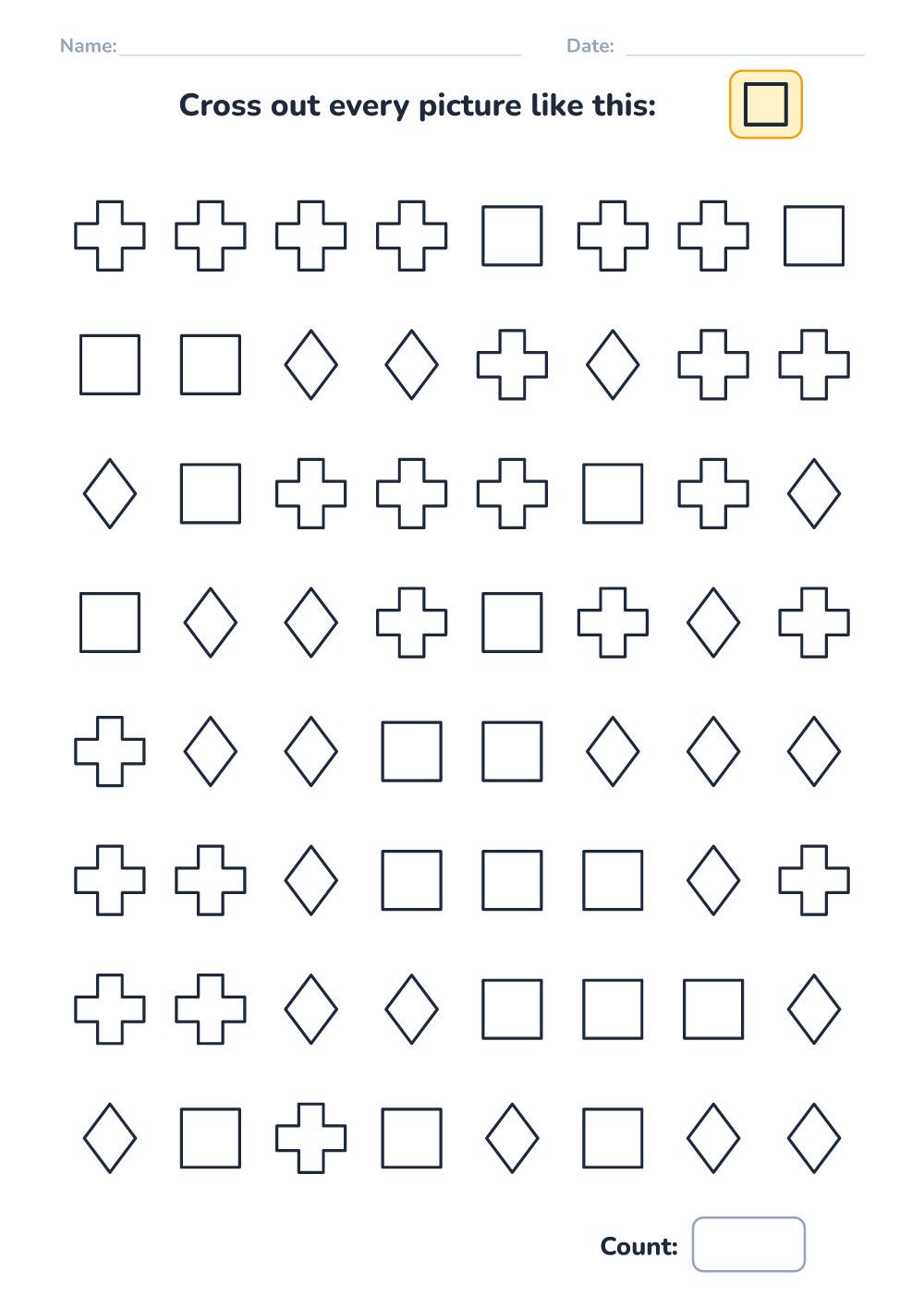 Find and cross out (easy, printable)