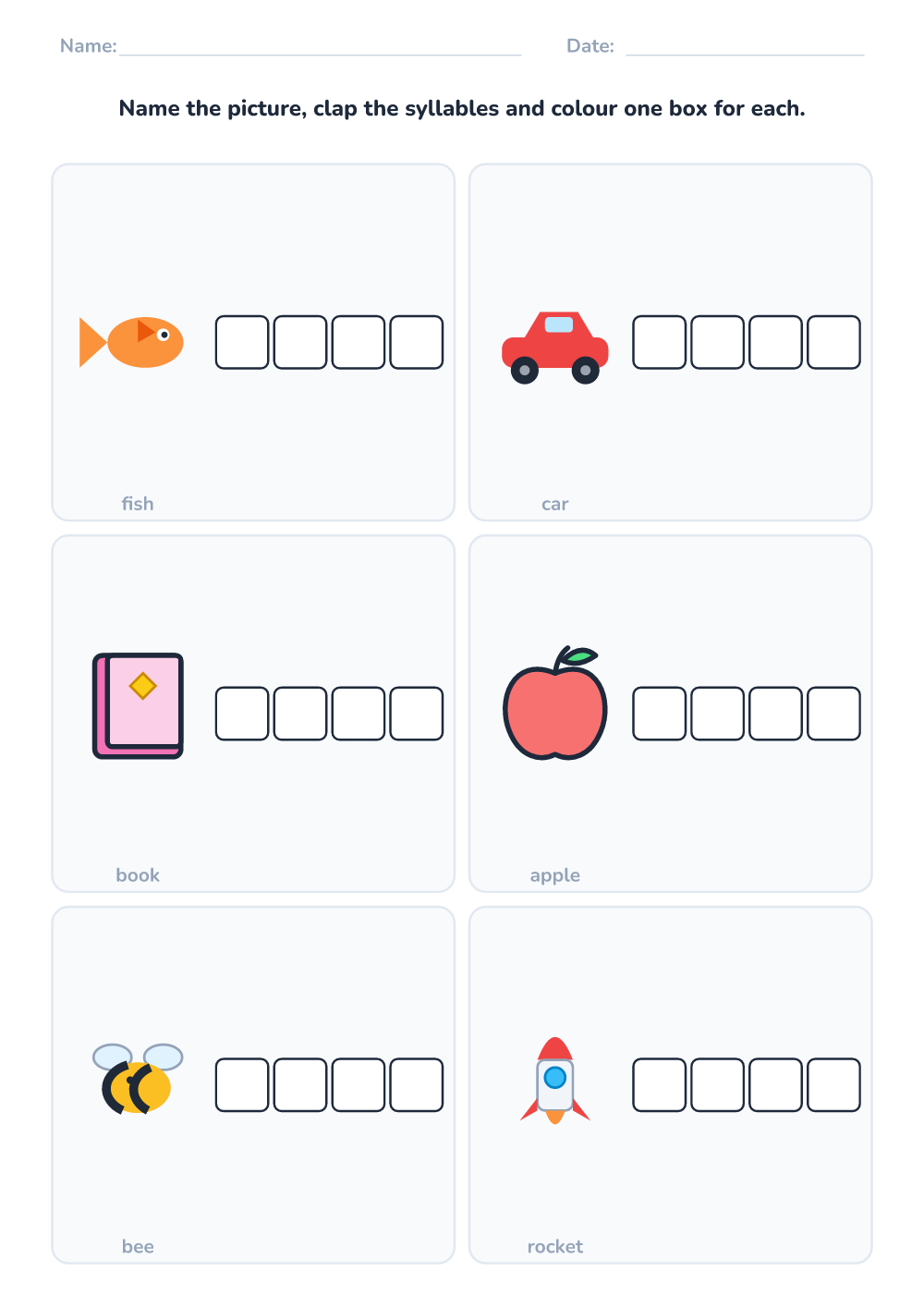 Count the syllables (easy, printable)