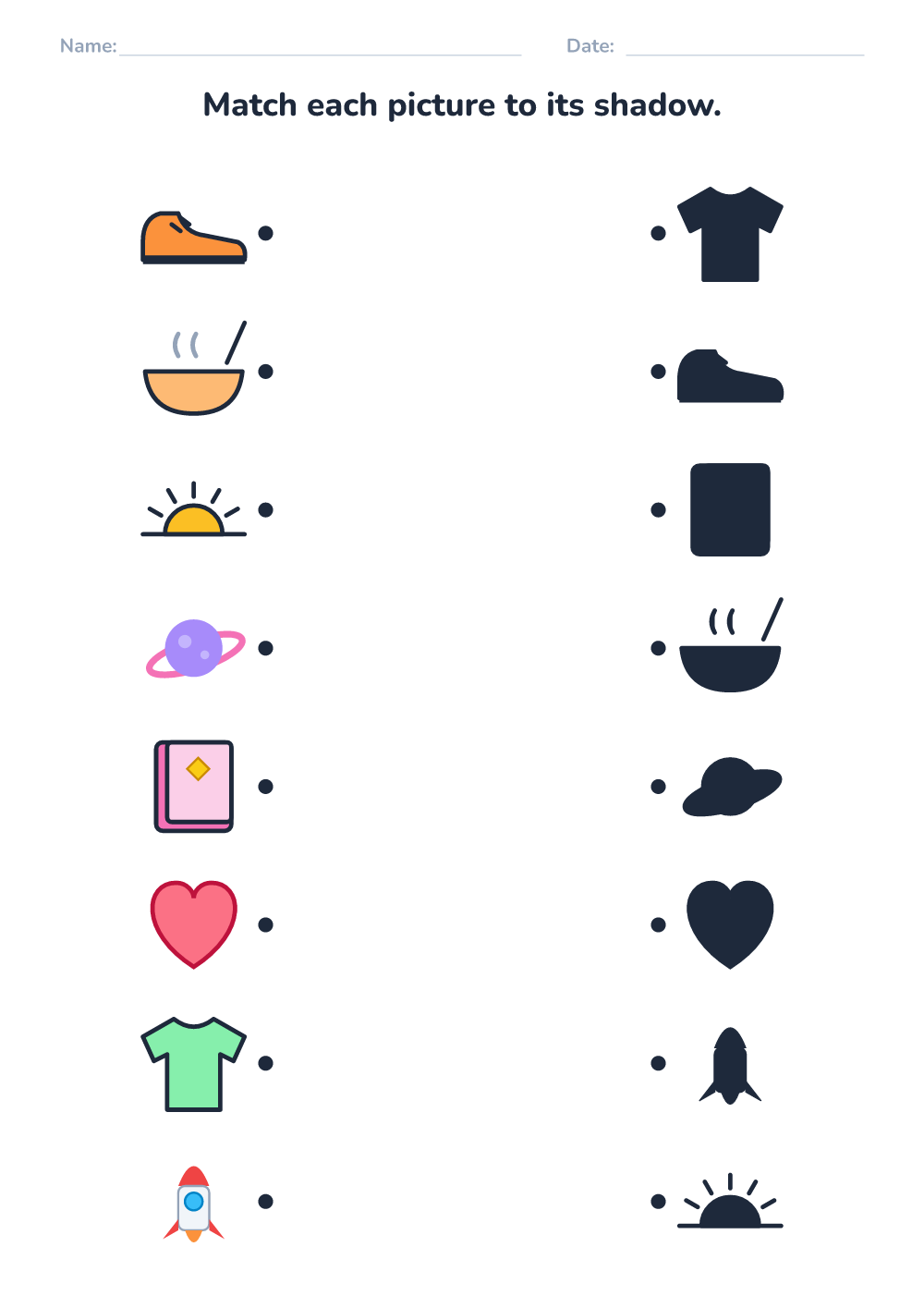 Match the shadow (hard, printable)