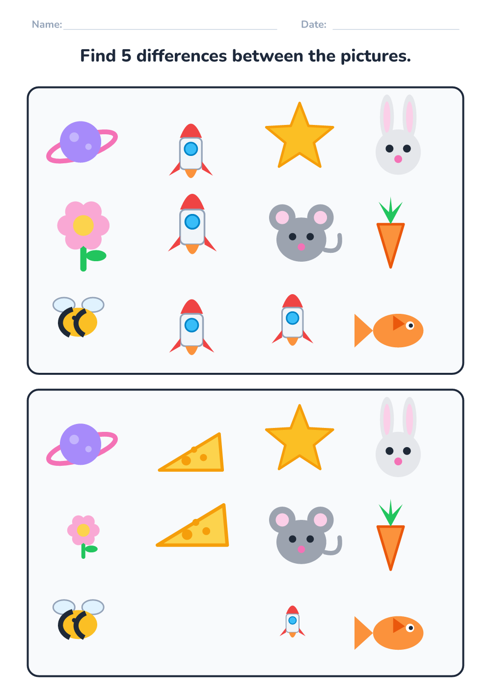 Spot the difference (medium, printable)