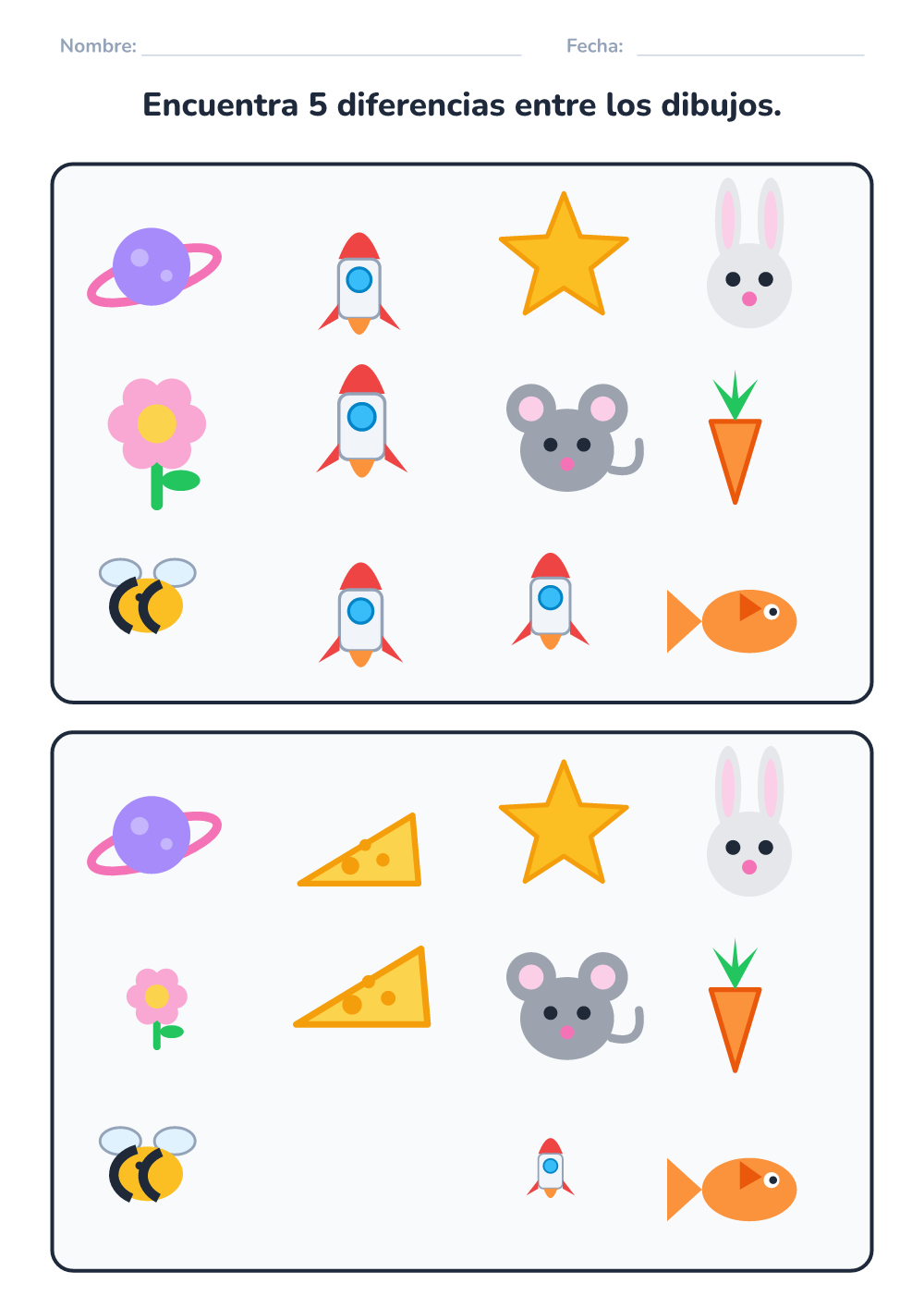Encuentra las diferencias (medio, para imprimir)