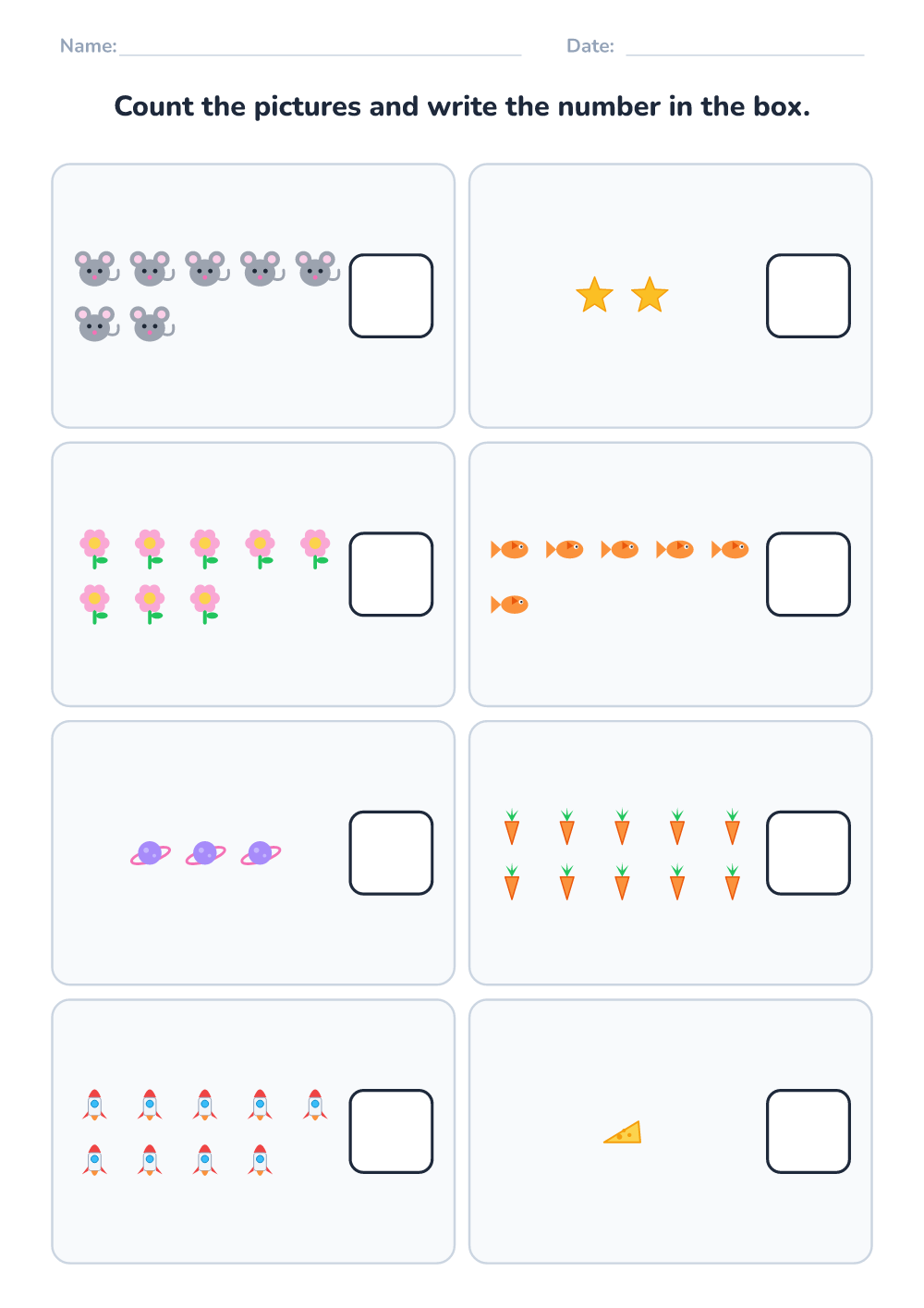 Count and write (medium, printable)