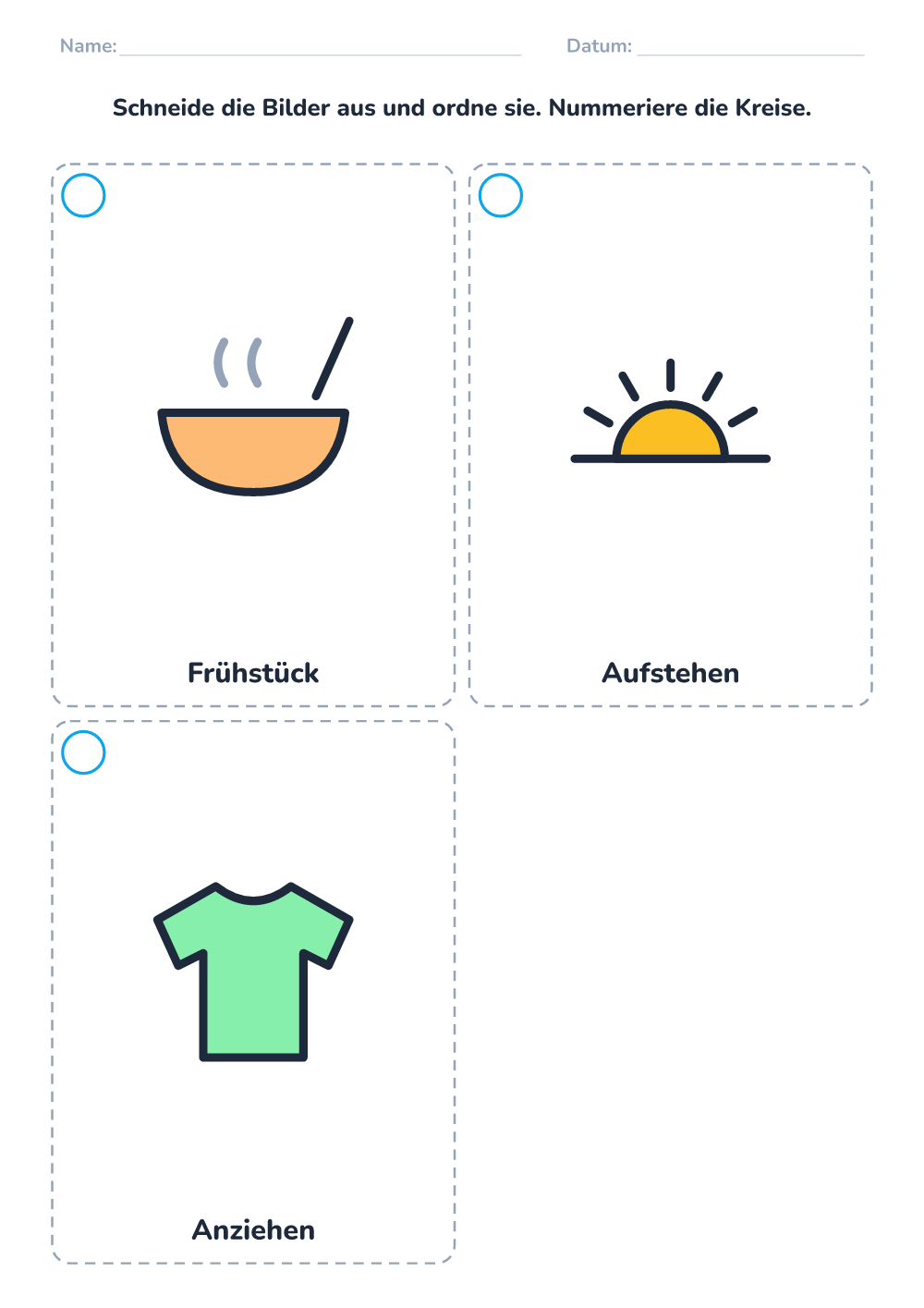 Bildergeschichte ordnen