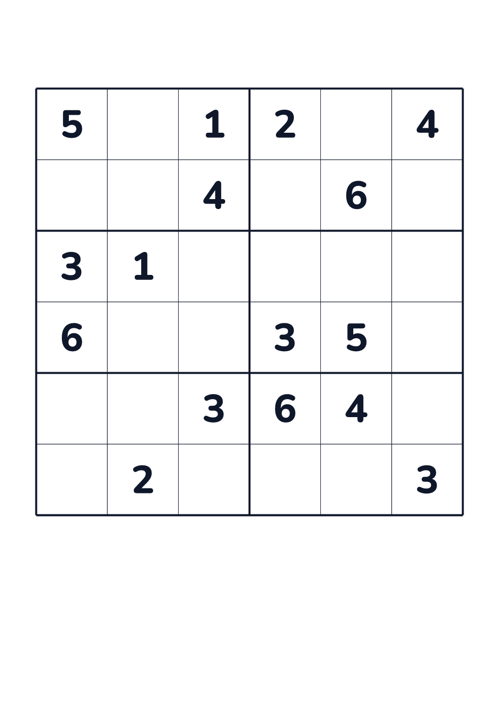 Sudoku dla dzieci — trudny #964