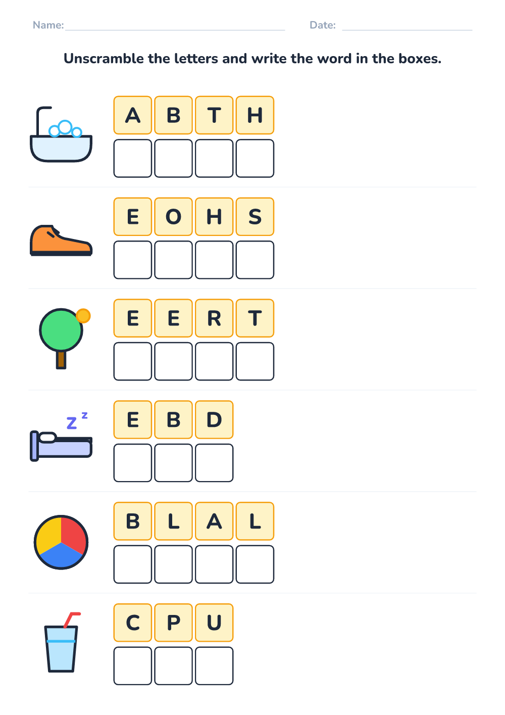 Scrambled words
