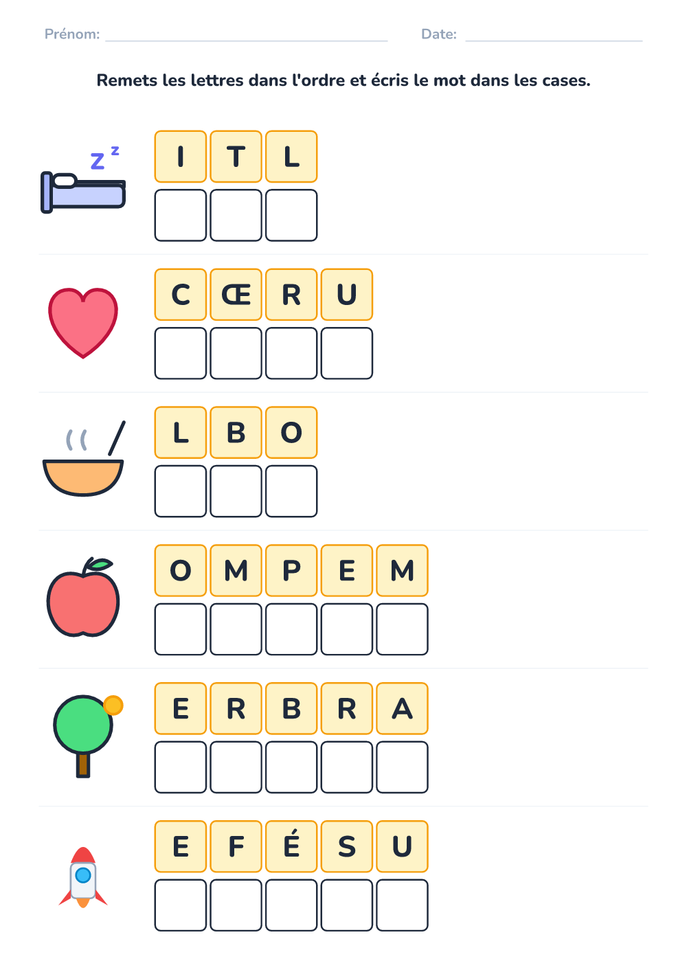 Mots mélangés