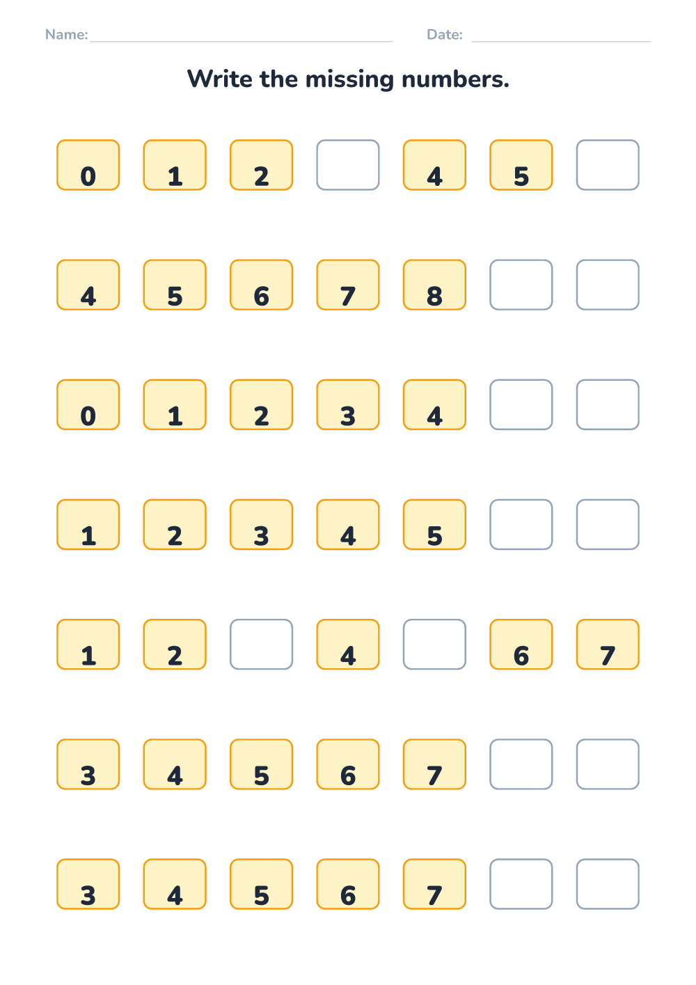 Missing numbers