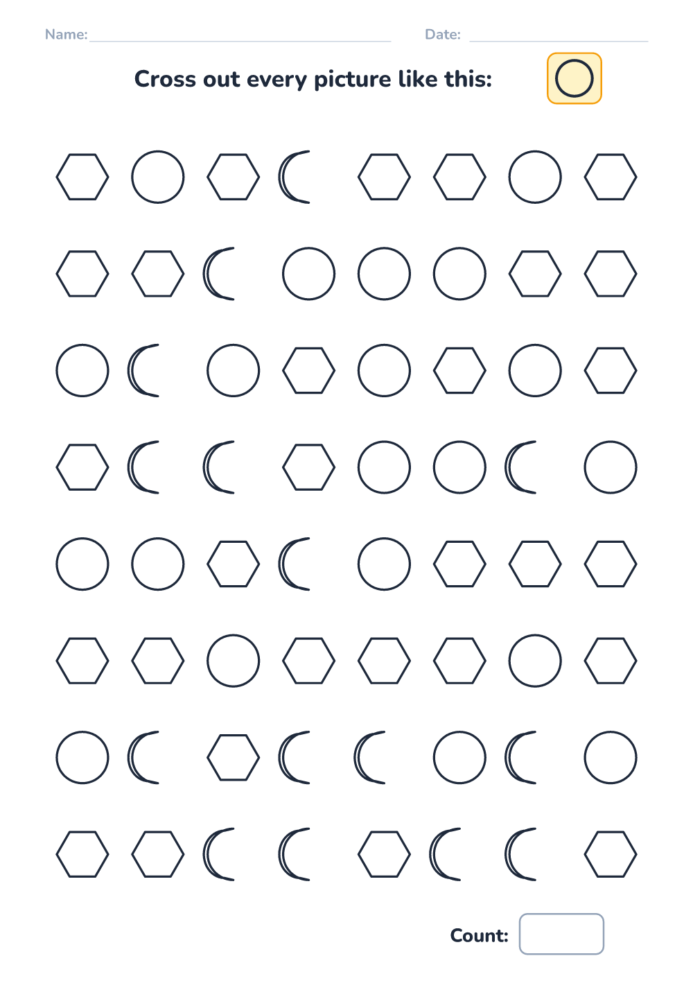 Find and cross out (easy, printable)