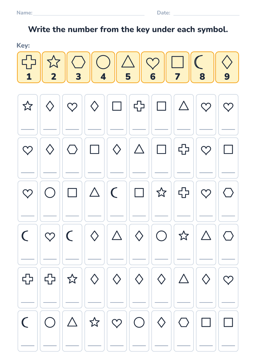Symbol coding (hard, printable)