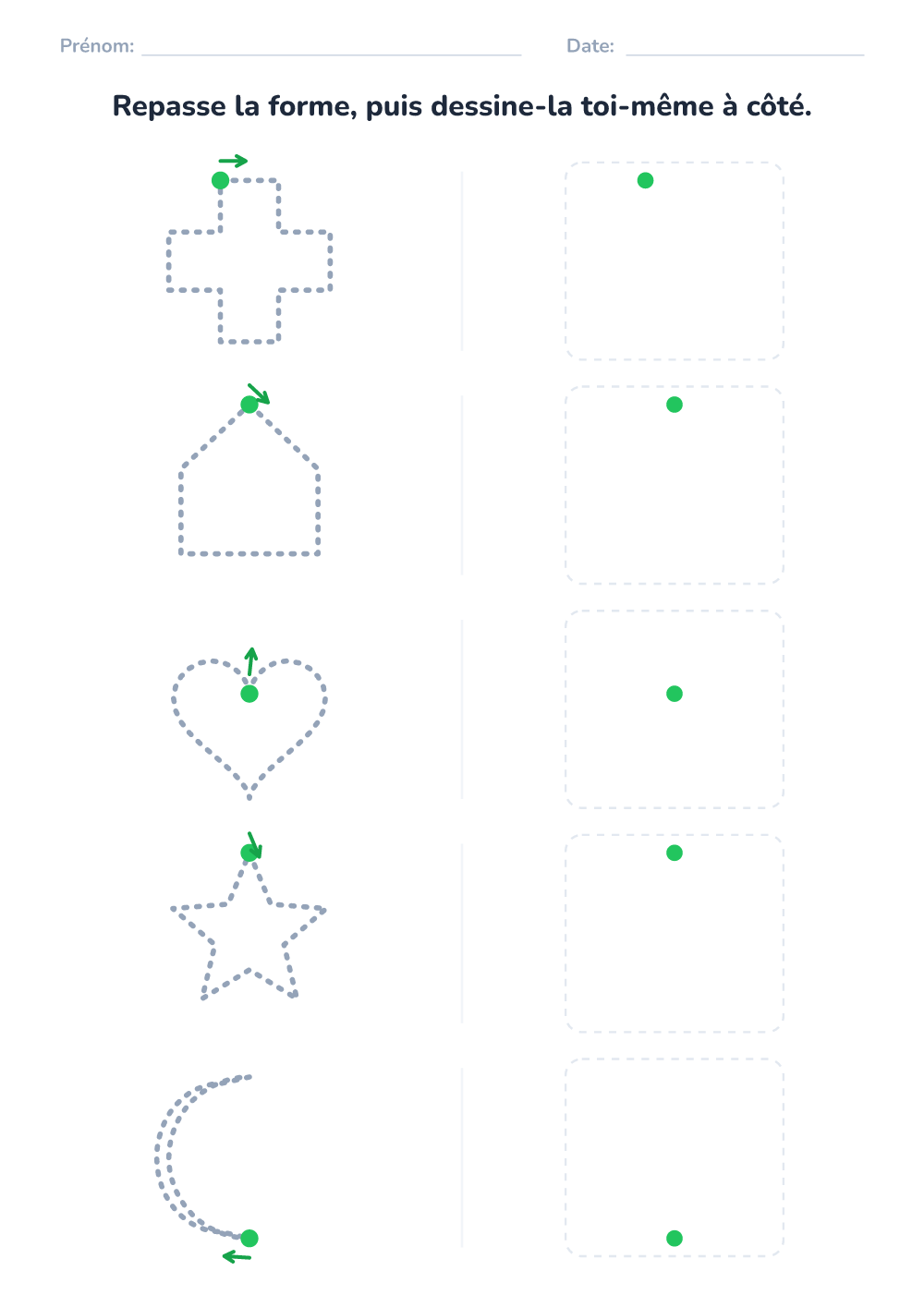 Tracer les formes (difficile, à imprimer)