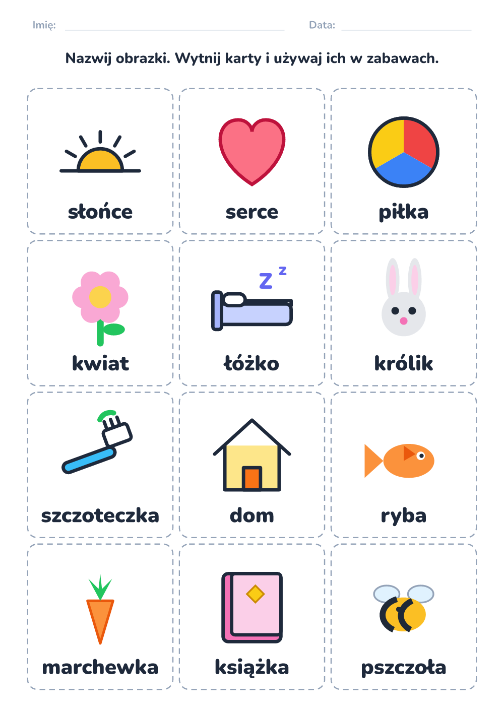Obrazki do nazywania (trudny, do druku)