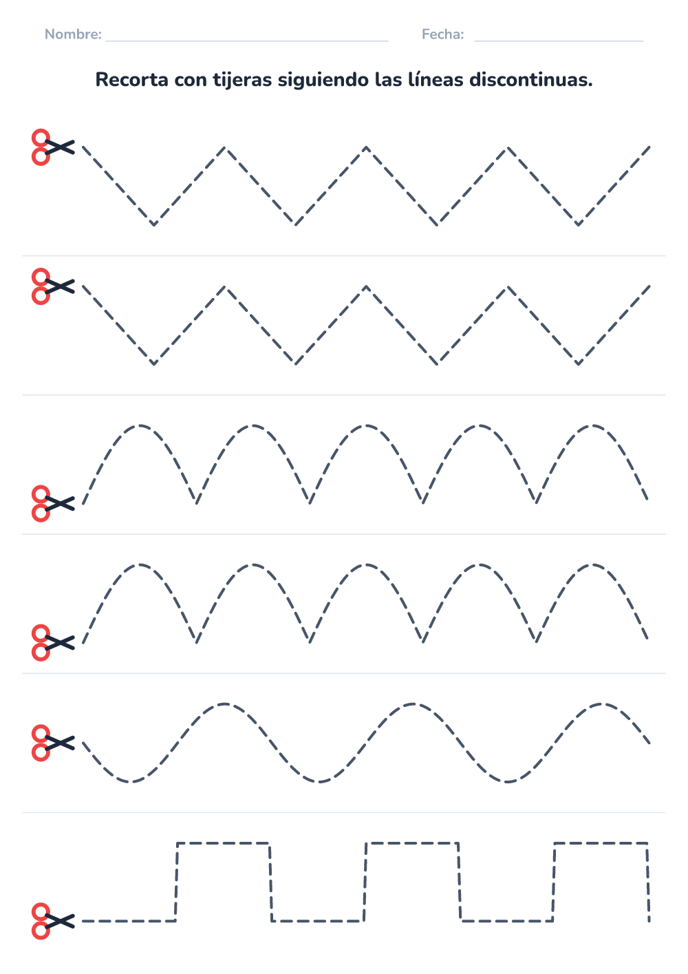 Practicar con tijeras (difícil, para imprimir)