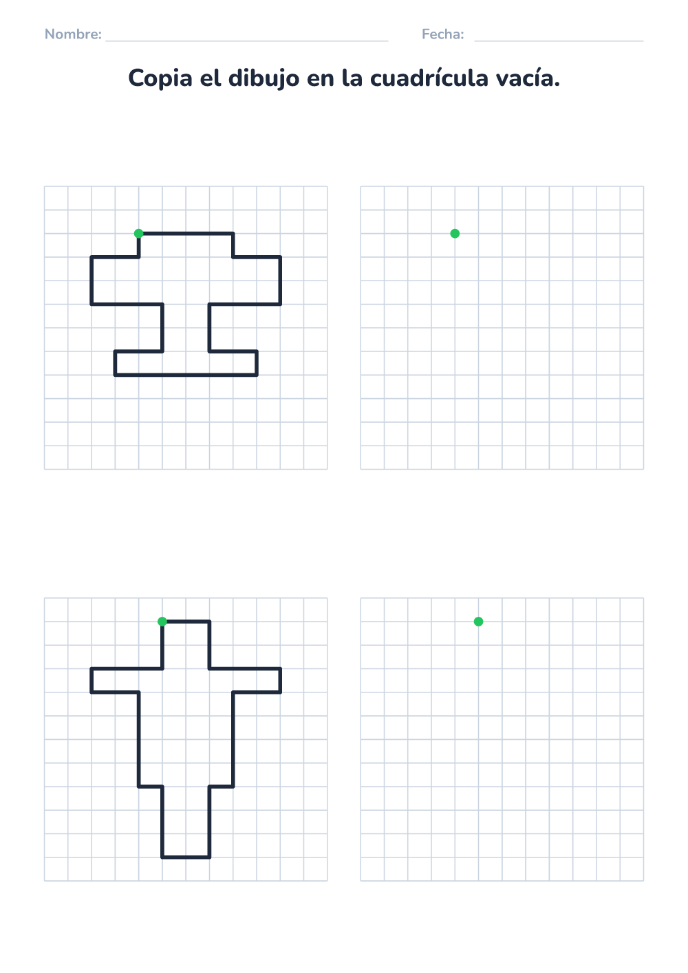 Copia el dibujo en la cuadrícula (difícil, para imprimir)