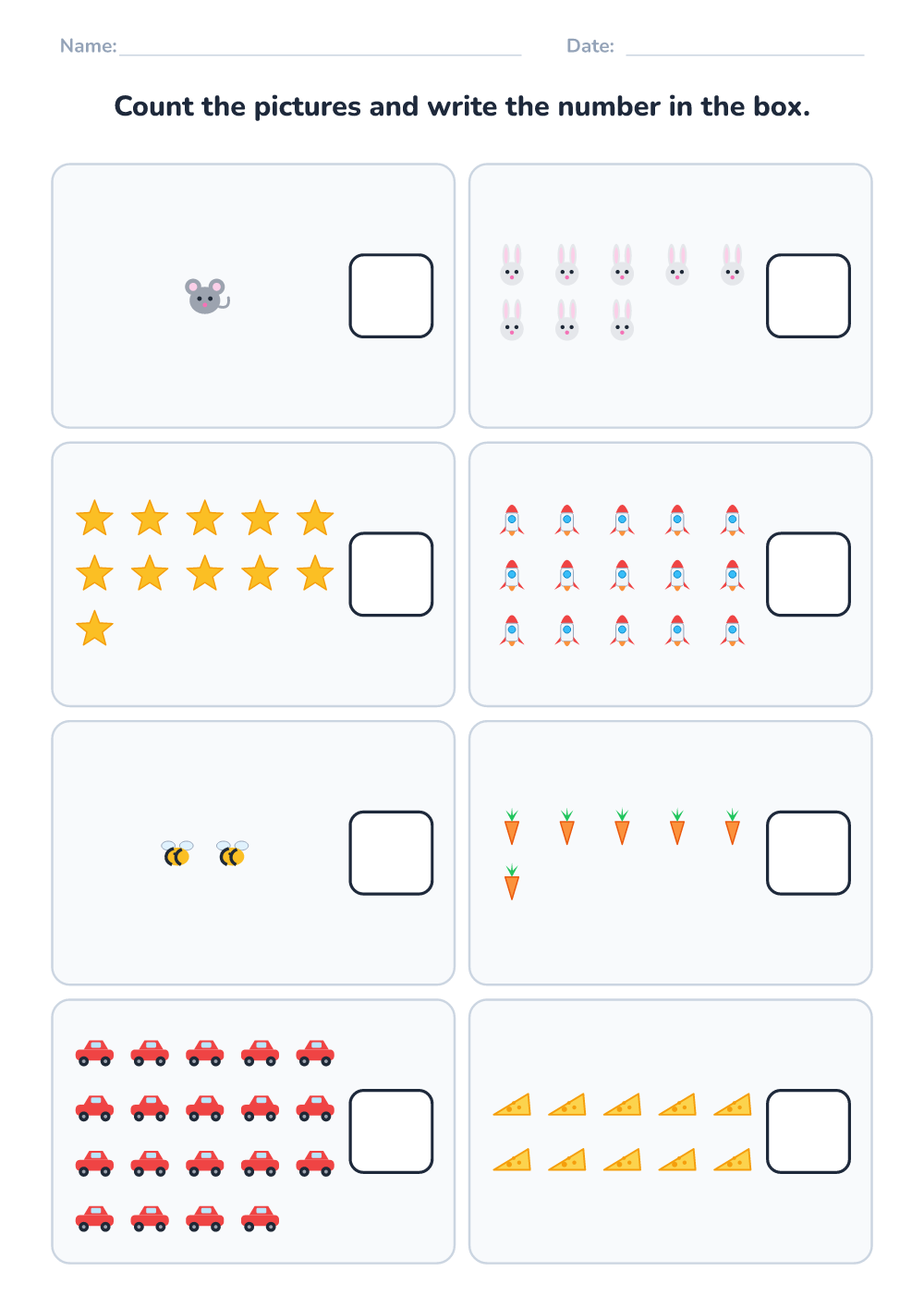 Count and write (hard, printable)