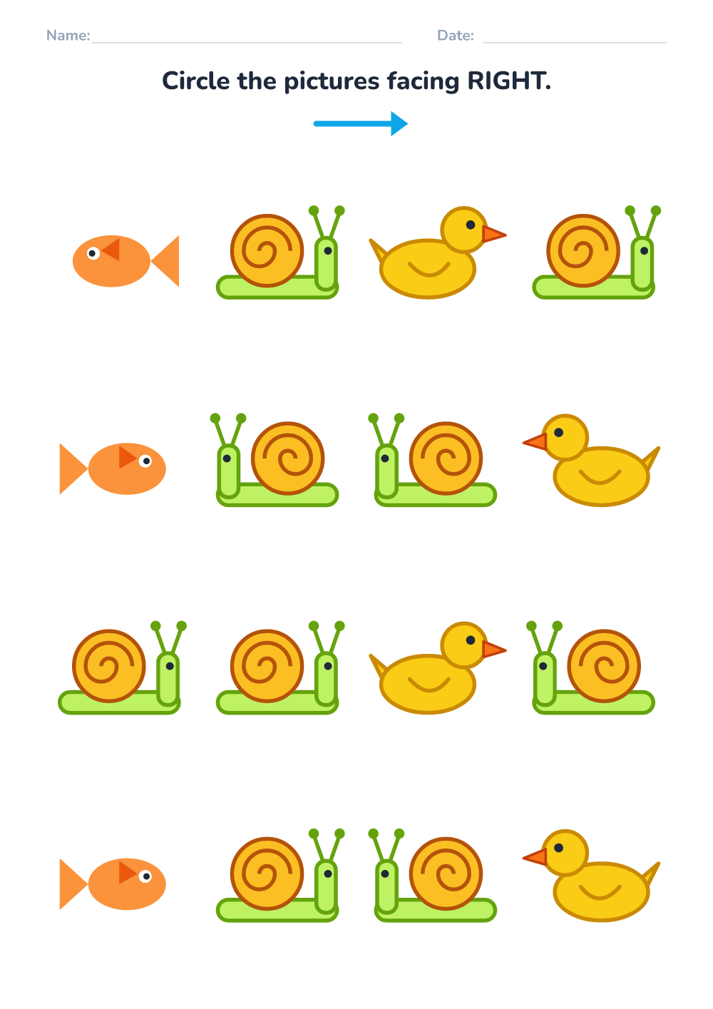 Left or right? (easy, printable)