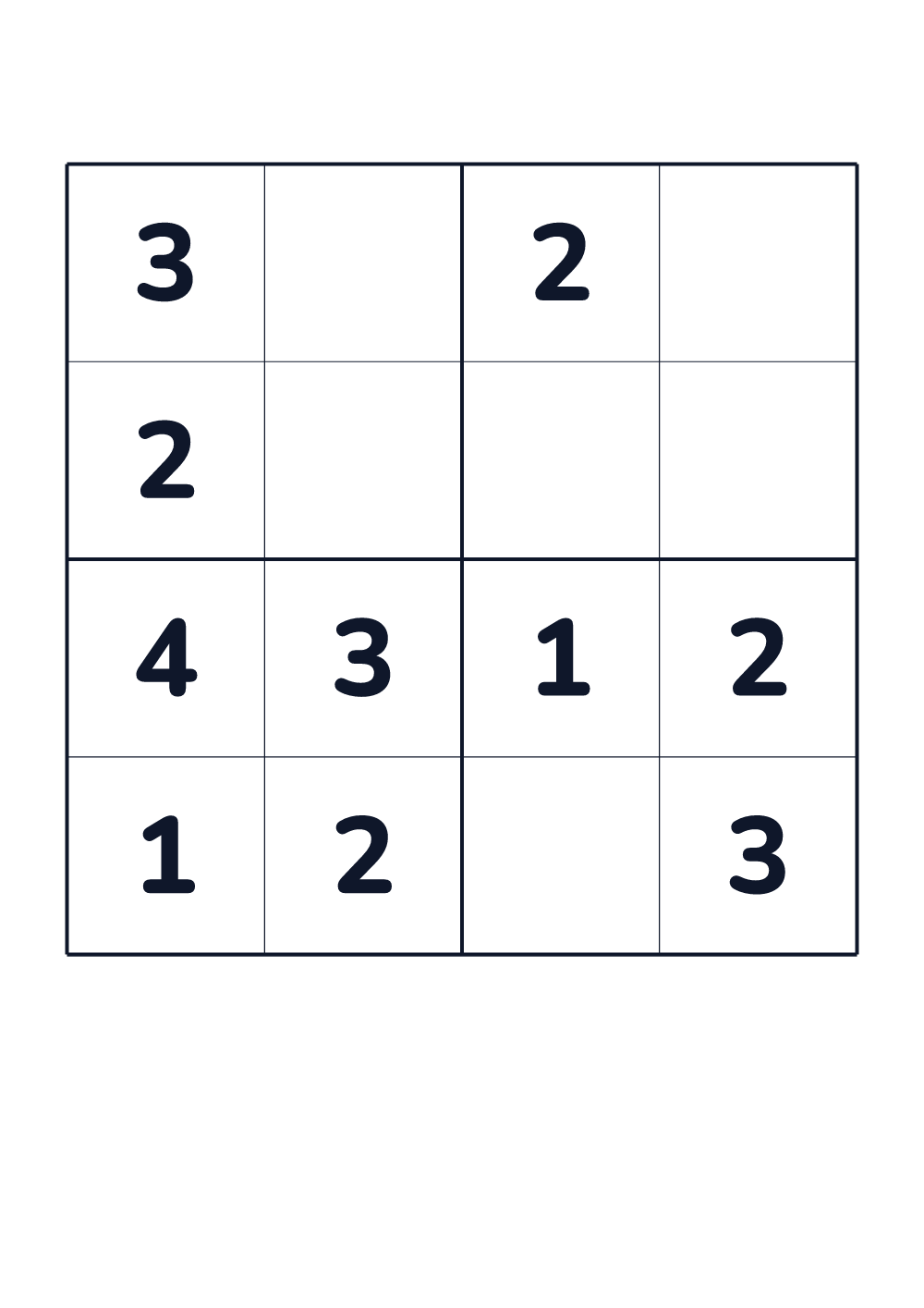 Sudoku para niños — muy fácil #350
