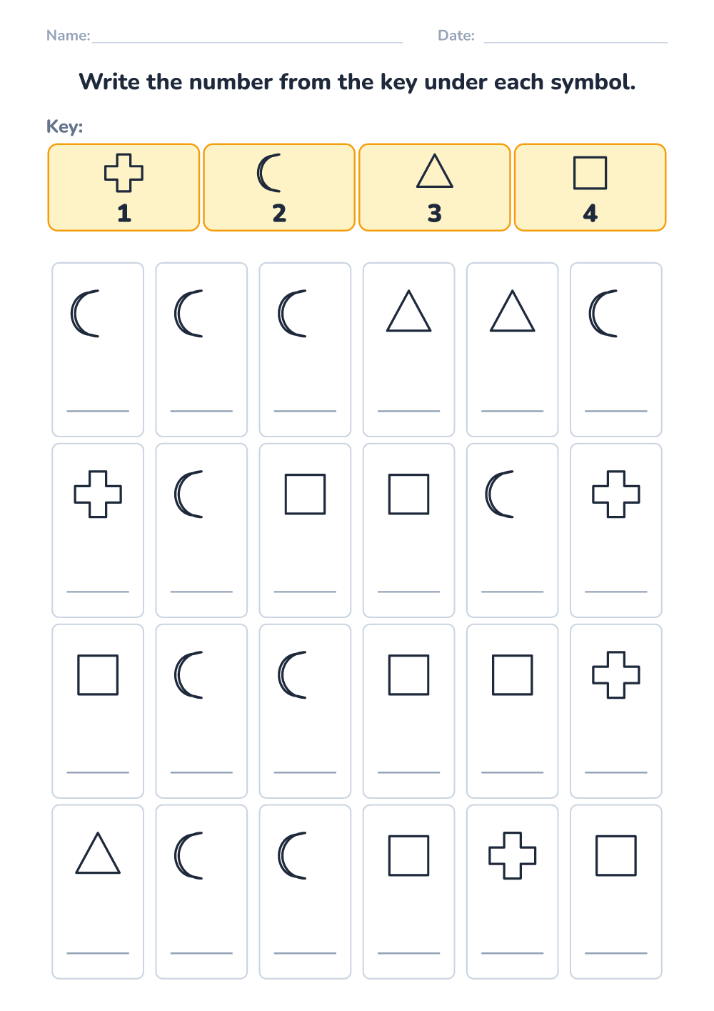 Symbol coding (easy, printable)