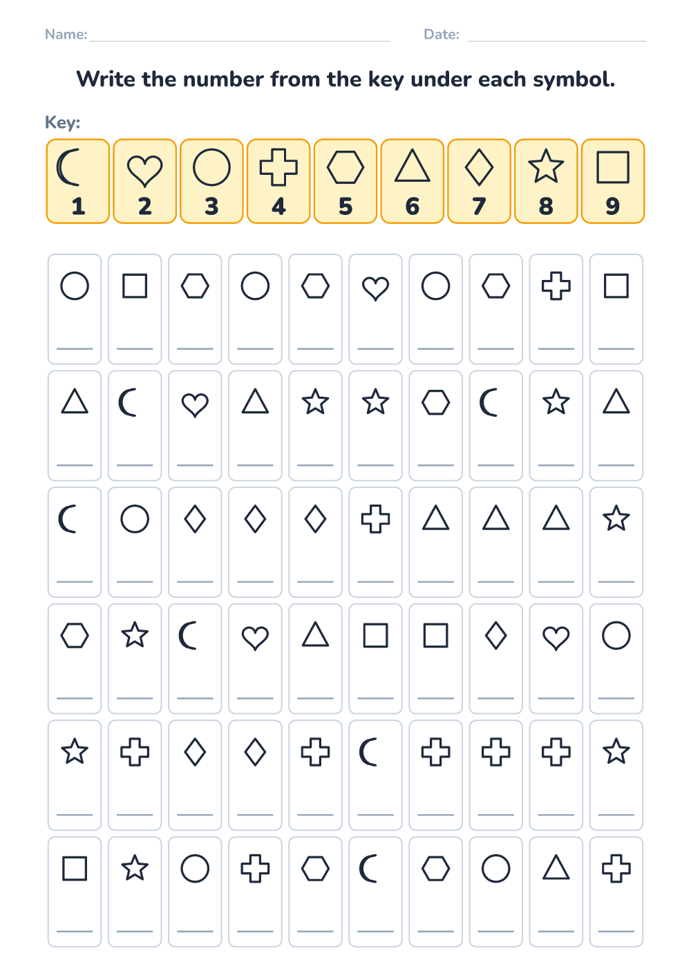 Symbol coding (hard, printable)
