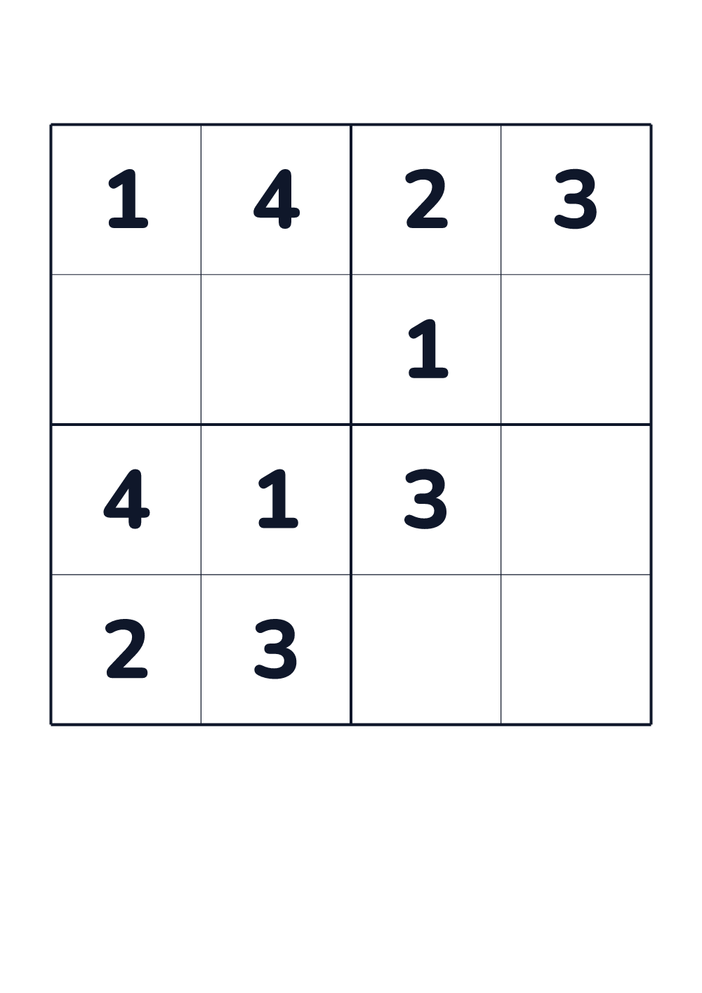 Sudoku dla dzieci — bardzo łatwy #279