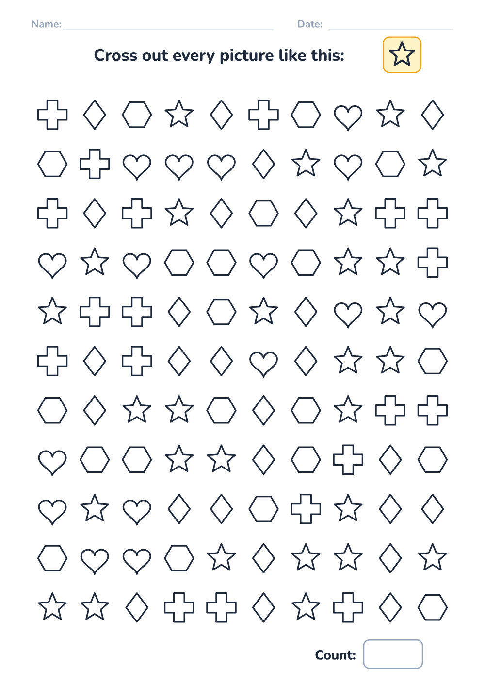 Find and cross out (medium, printable)