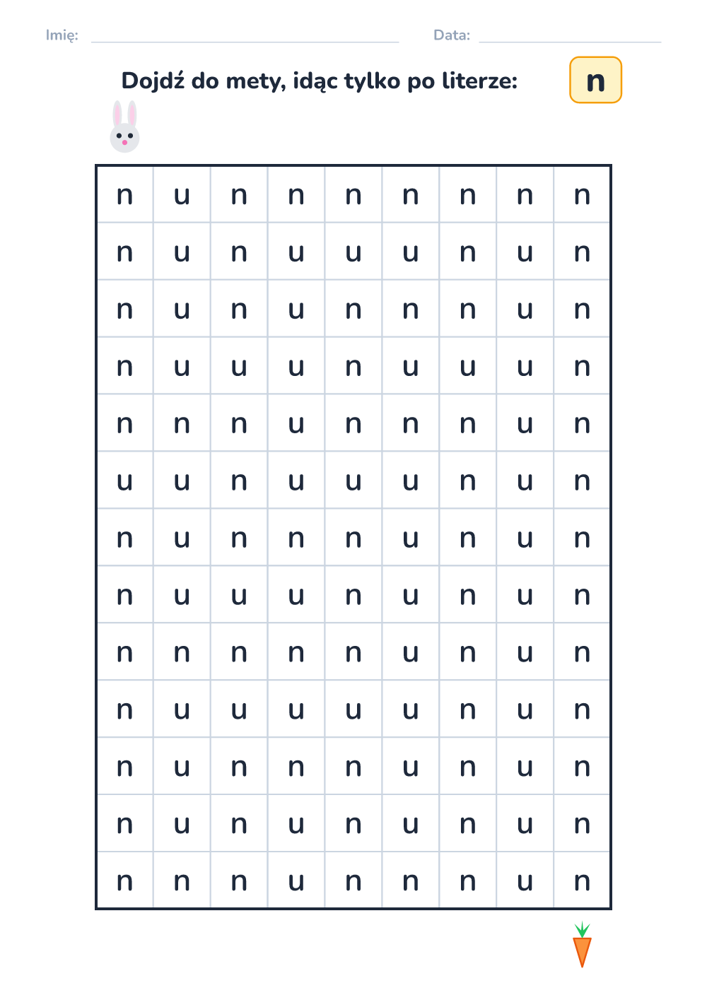 Labirynt literowy n (średni, do druku)