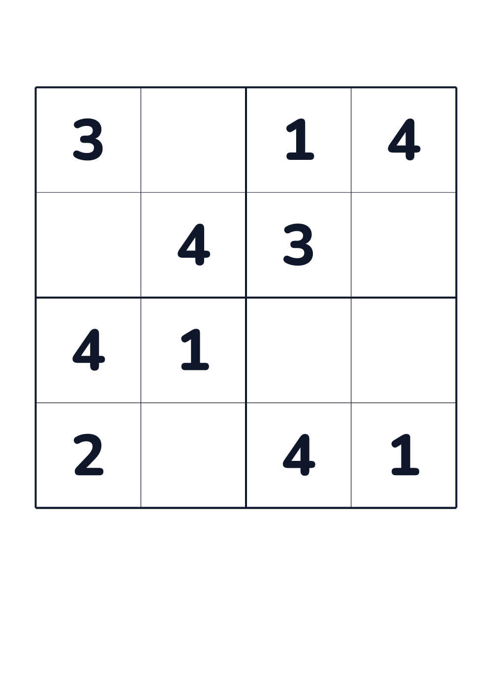 Sudoku für Kinder — sehr leicht #804