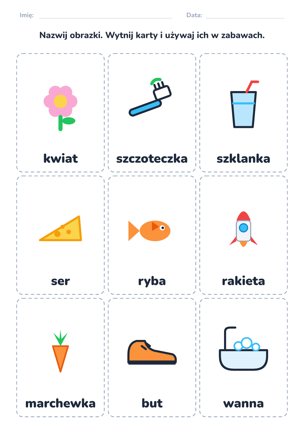 Obrazki do nazywania (średni, do druku)