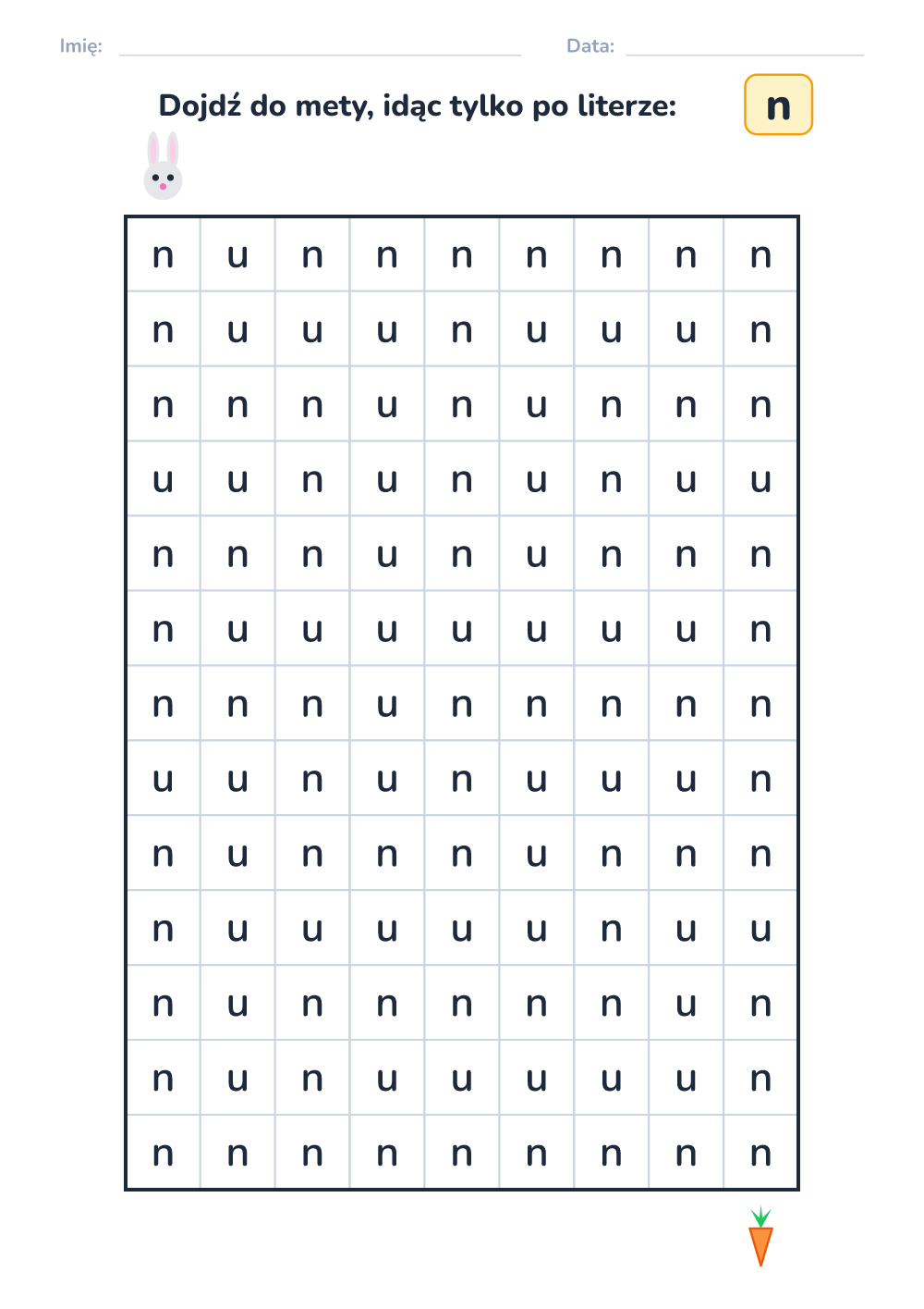 Labirynt literowy n (średni, do druku)
