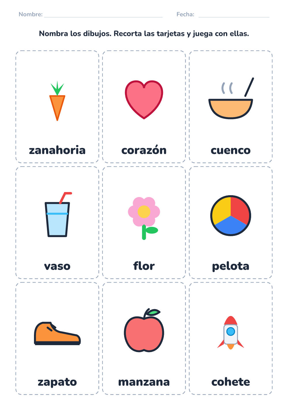 Tarjetas para nombrar (medio, para imprimir)
